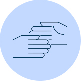 Icon showing two hands touching, representing "Helping Millions of Homes".